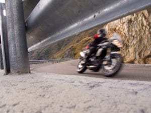 Avoiding road hazards as a motorcyclist